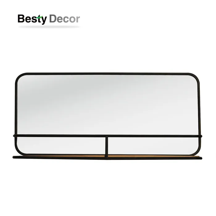 Metal Mirror With Shelf